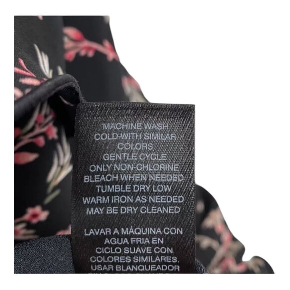 WHBM Dress 4 Tiered Ruffle Flapper Black Pink Floral Halter Party Mini Feme - Picture 10 of 10